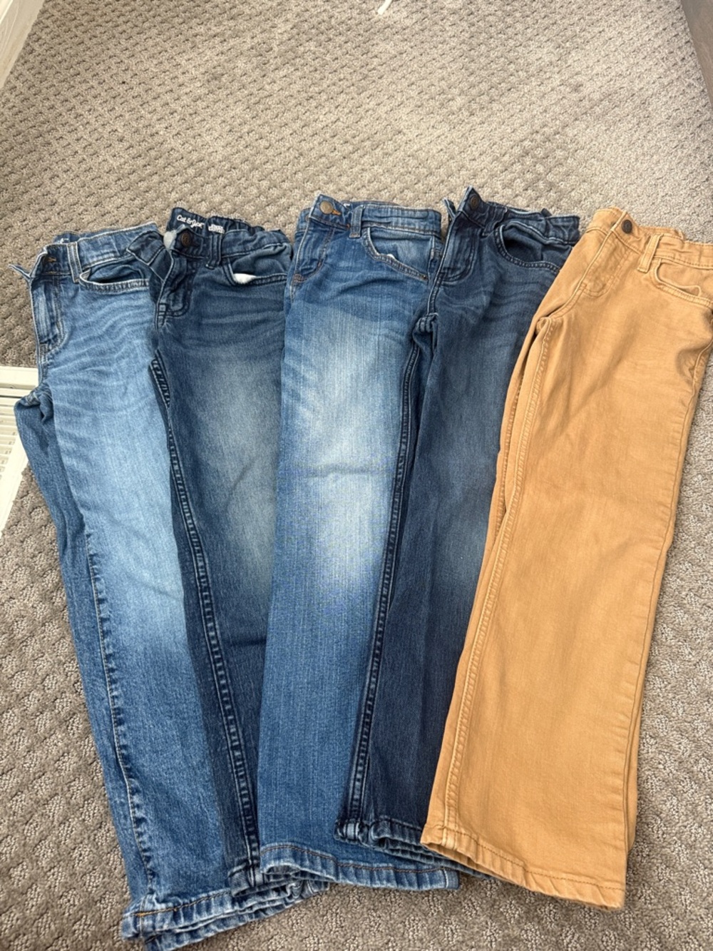 Cat & Jack Kids Jeans in Blue and Tan